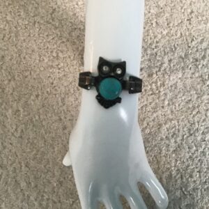 Owl Bracelet with Turquoise Colored Stone