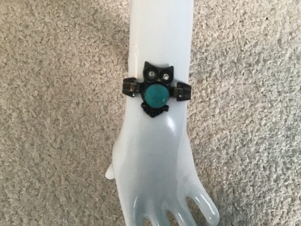Owl Bracelet with Turquoise Colored Stone