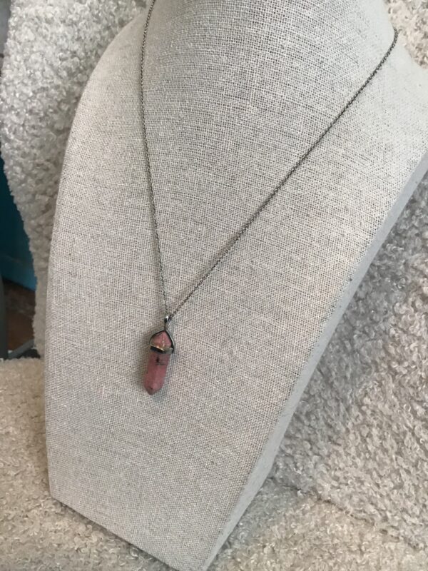 Pink Stone Necklace (Possibly Rhodonite) - Image 3