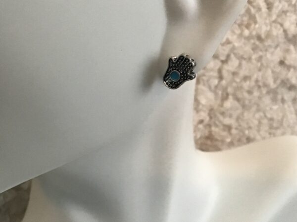 Hamsa Hand Stud Earrings - Image 2