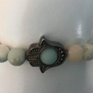 Hamsa Hand Blue Bead and Charm Bracelet