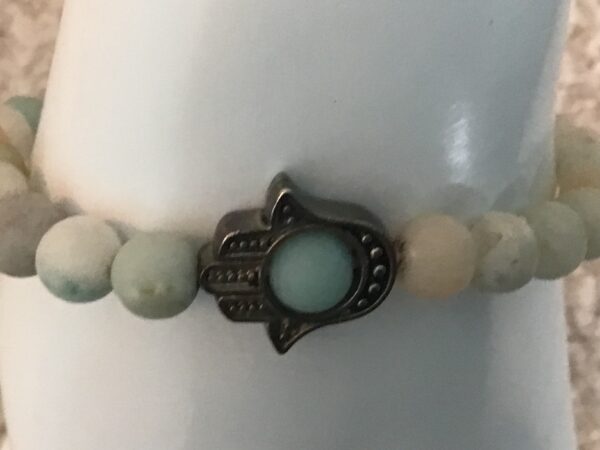 Hamsa Hand Blue Bead and Charm Bracelet