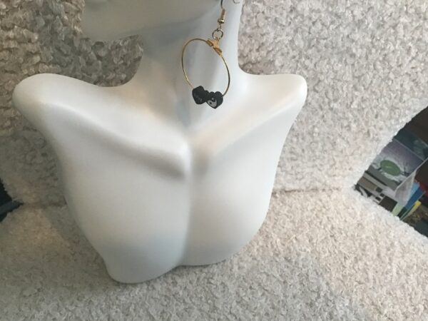 Love Heart/ Heart Shaped Yin Yang Symbol Dangling Hoop Earrings - Image 4