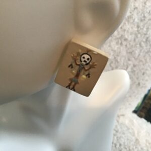 Stick Figure Shaman Square Earrings