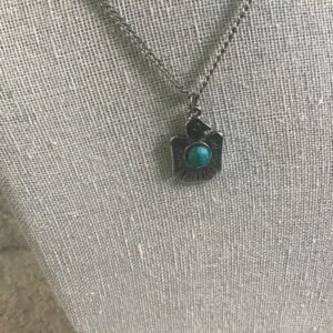 Thunderbird Turquoise and Silver Colored Necklace