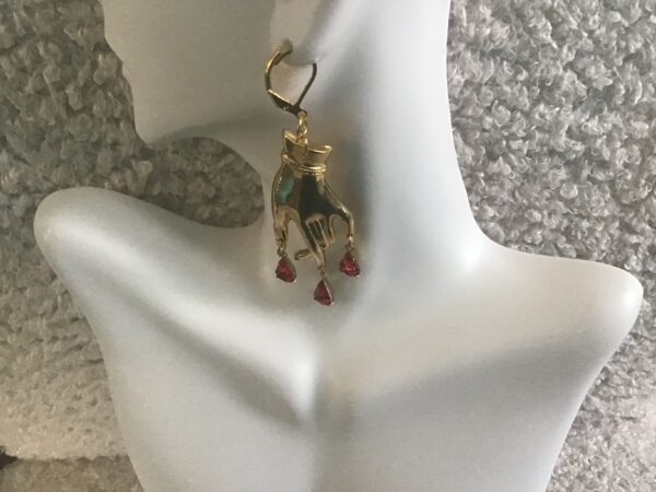 Hand and Bloody Dagger Earrings