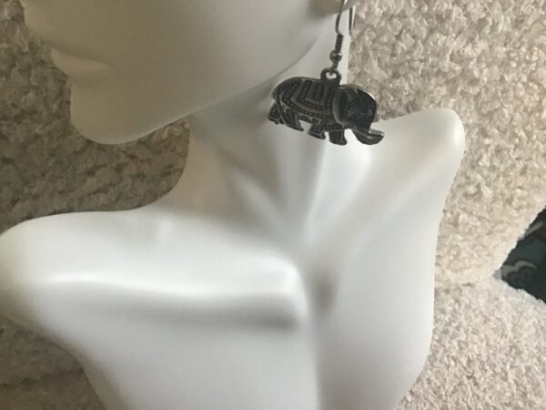 Metal Elephant Earrings - Image 2