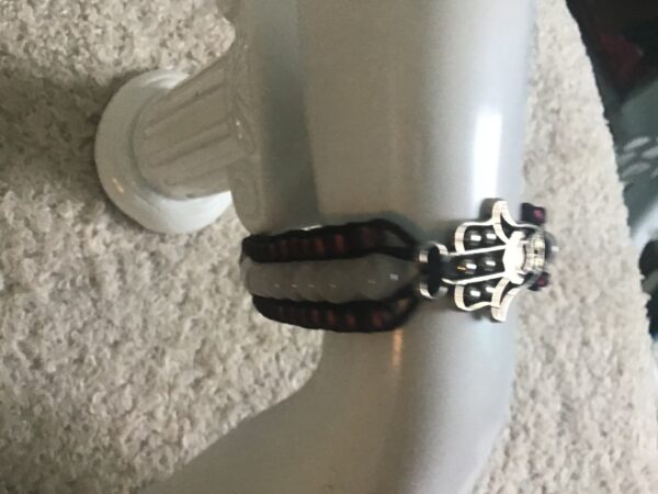 Hamsa Hand and White Bead Bracelet - Image 3