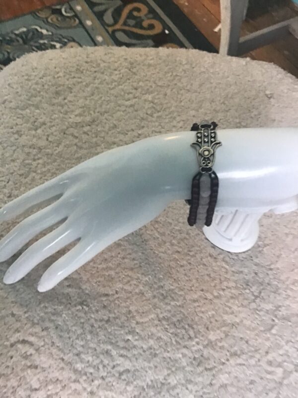 Hamsa Hand and White Bead Bracelet - Image 4