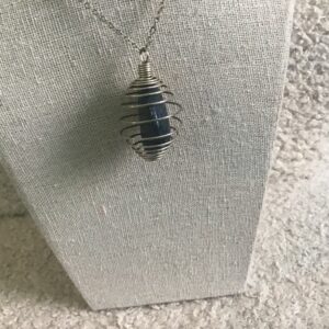 Polished Stone in Spiral Necklace