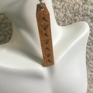 Wood Slat Earrings with Triangle Designs