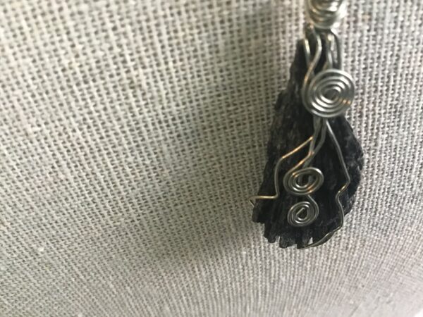 Petrified Wood and Spiral Symbol Pendant