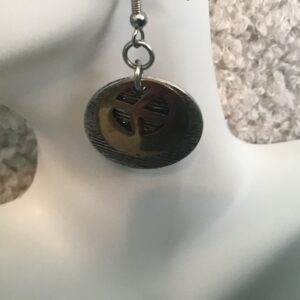 Gold and Silver Colored Peace Sign Earrings