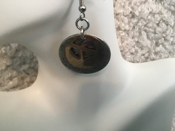 Gold and Silver Colored Peace Sign Earrings