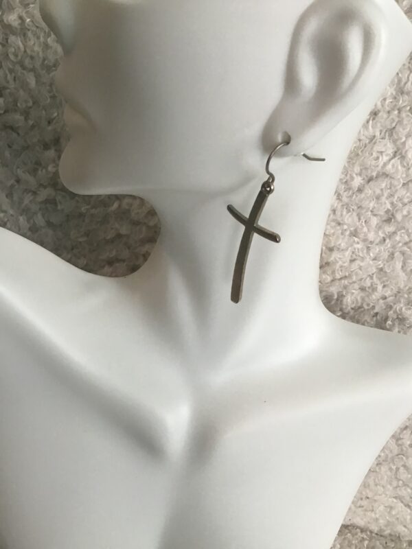 Sword Shaped Cross Earrings - Image 3