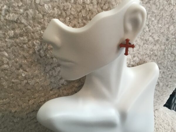Orange Cross Earrings