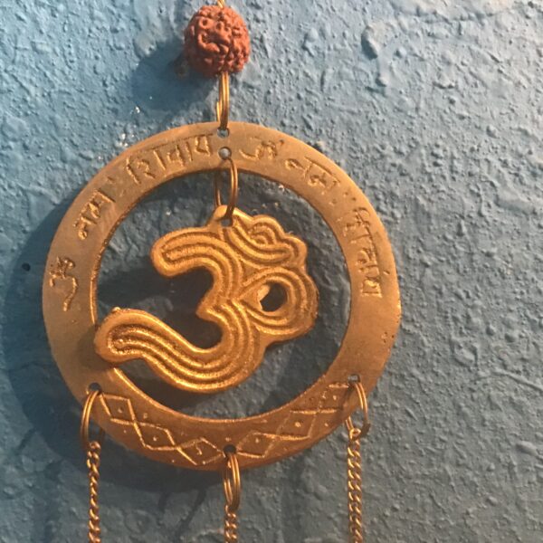 Om Symbol Mala Bead and Bell Wall Hanging - Image 4