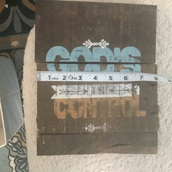God’s In Control Wooden Picture - Image 2