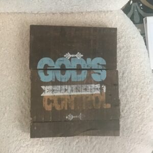 God’s In Control Wooden Picture
