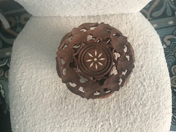 Indian Carved Wood Plant Stand - Image 2