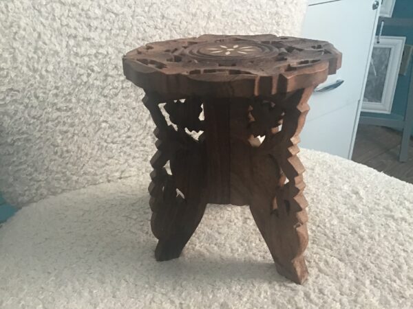Indian Carved Wood Plant Stand