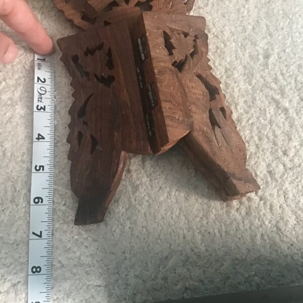 Indian Carved Wood Plant Stand - Image 5