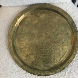 Large Brass Plate With Egyptian Symbols/Figures